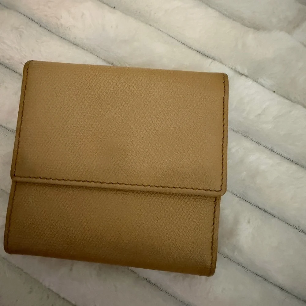 CHANEL Compact Caviar Coco Button Trifold Wallet